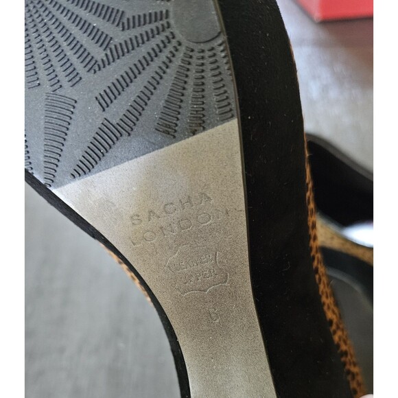 Sacha London Sz 6 Leopard Print Platform Shoes Calf Hair Wedge Heel Classic - Picture 6 of 7